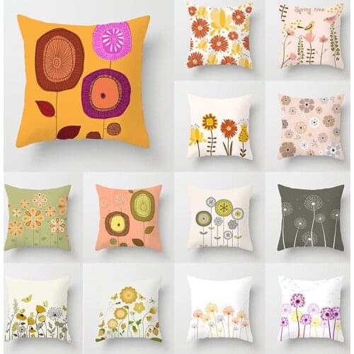 45*45cm Abstract Painting Flowers Cushion Cover Throw Pillows Cover For Home Sofa Car Decorative Pillowslip Pillows Pillow Case