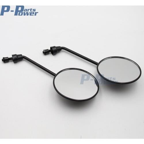 BLACK Rear 8mm Mirrors Scooter Tank Qlink Kymco CF-Moto Eton Wildfire SUNL Roketa NEW