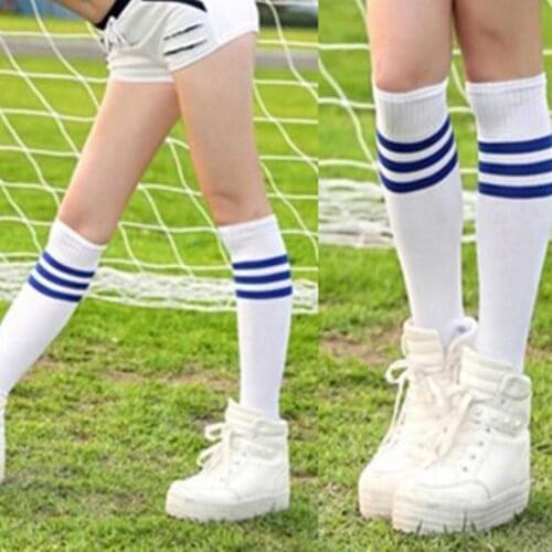 Teenager Unisex Long Striped Breathable Football Sports Casual High Tube Socks Football Sports Casual High Tube Socks Football