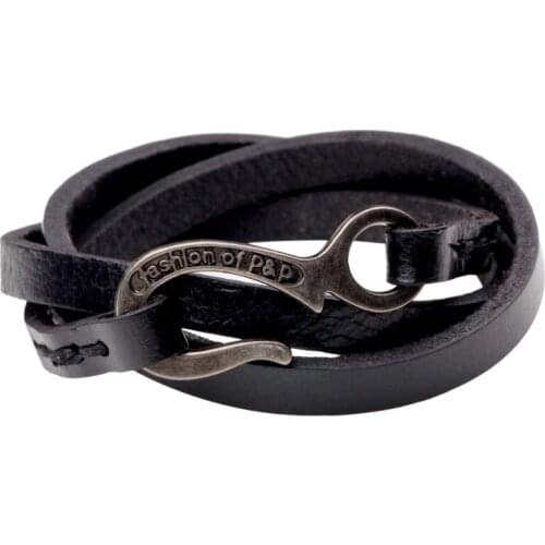 JANEYACY 2017 Leather Men Bracelet Jewelry Man Anchor Bracelet Wristband Charm Braclet For Male Accessories Hand Cuff