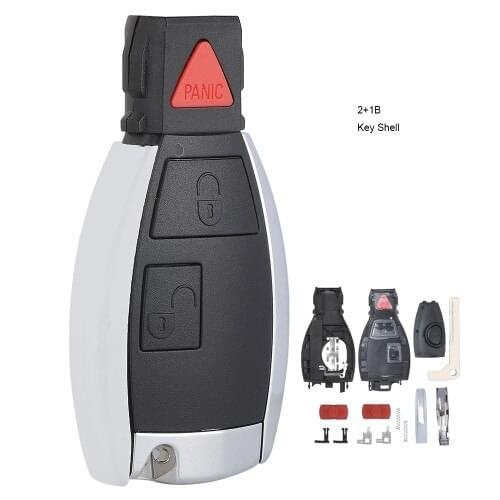 KEYECU Upgraded Remote Smart 2+1 Button Fob Key Shell For MB Mercedes Benz CLS C E S W124 W202