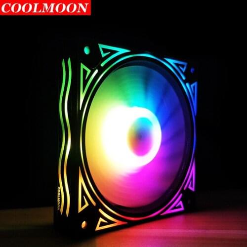 Coolmoon JULANG RGB Computer Case Fan 12cm Desktop Computer Mute Color Changing Fan