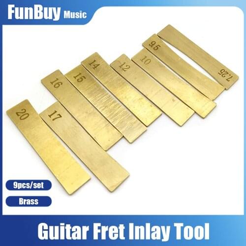 Brass Electric Guitar Bass Neck Fingerboard Fret Inlay Tool 9pcs Pressure Fret Tools Set guitar accessories guitar parts