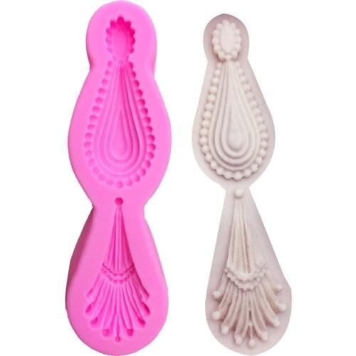 M0895 Drop of water Lace pattern Cake Silicone Mold Peacock Feather Decorating Tools cooking Baking molds