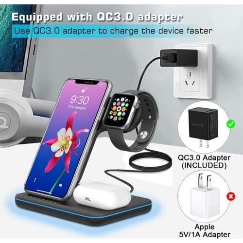 Magsafe Fast Wireless Charger For iPhone 12 11 Pro Max XR Charging Dock Apple Watch Airpods Magnet Magnetic Charges With Lamp