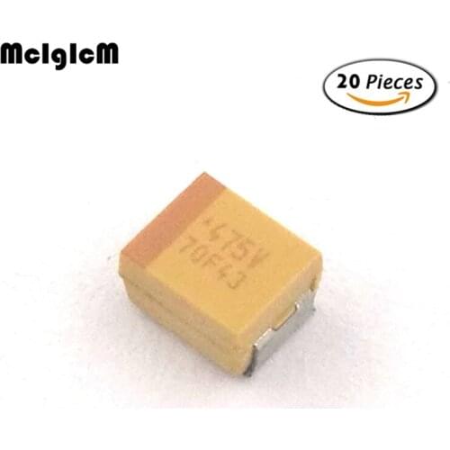 MCIGICM 20pcs B 3528 4.7uF 35V SMD tantalum capacitor