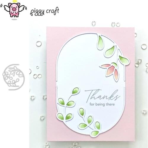 Piggy Craft metal cutting dies cut die mold Flower leaf edge oval Scrapbook paper craft knife mould blade punch stencils dies