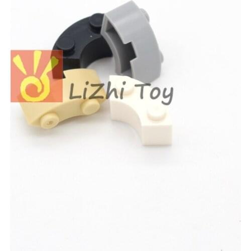 Moc Brick Round Corner 2 x 2 Macaroni with Stud Notch DIY Enlighten Building Blocks Block Bricks Compatible