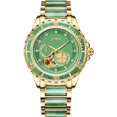 Brand Jade Watch Automatic Mechanical Sapphire Mirror Natural Jade Men Watches Luxury Personality Business Gift Male Wristwatch