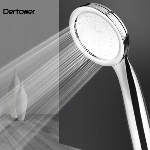 1PC Pressurized Nozzle Shower Head ABS Bathroom Accessories High Pressure Water Saving Rainfall Chrome Shower Head