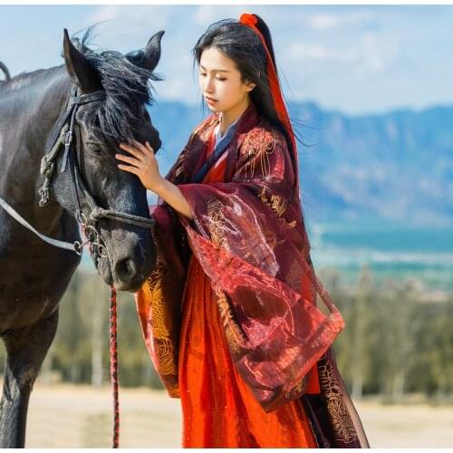 New Wei-Jin Style Hanfu Men/Women Red Couple Clothing Wedding Dress Chinese Traditional Han/Tang Dynasty Ancient Costume DWY4920