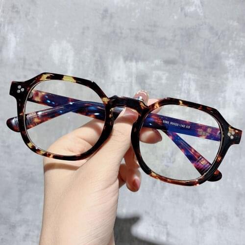 Rockjoy Fashion Eyeglasses Frames Male Women Polygon Glasses Men Anti Blue Reflection Spectacles for Reading Myopia Lens nerd
