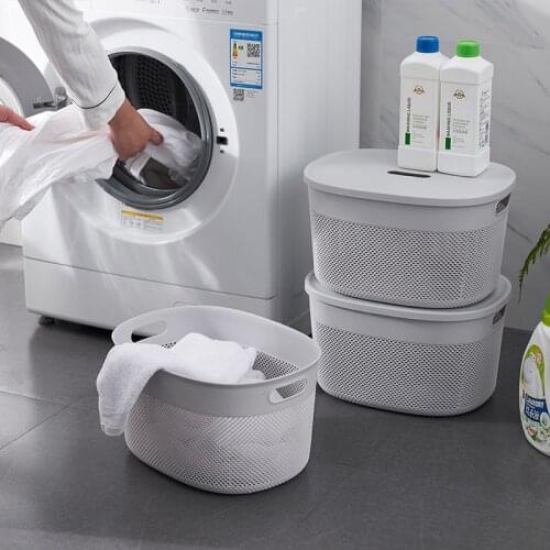 Clothes Organizer Storage Basket With Cover Bathroom Shower Clothes Make up Storage Boxes Baskets