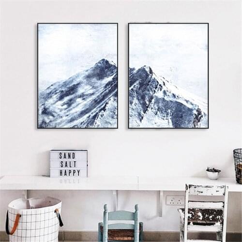 Landscape Snow Scene Nordic Home Wall Decor Nordic Canvas Art Painting Living Room Wall Art Print Impressionist Scenery Picture