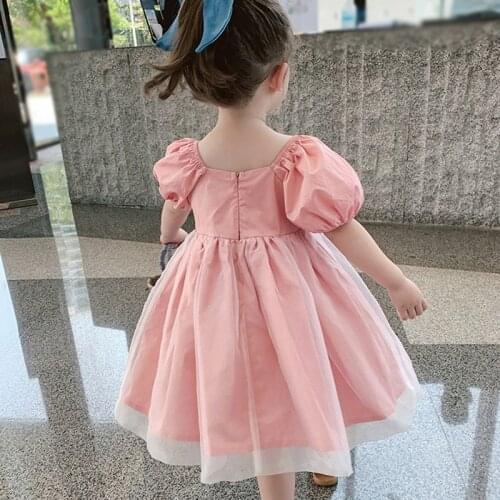 Baby Girl Princess Dress Toddler Teen Girl Short Sleeve Vintage Girls Clothes 0-3T Spring Summer Autumn