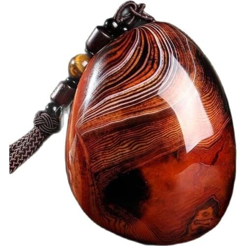 Natural agate Rough stone pendant fine Wrapped silk Handle Car hanging rough jewelries bizuteria gemstone pendant pendent