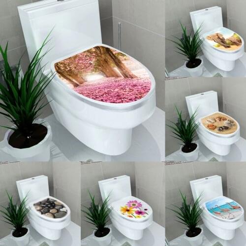 Removable Toilet Seats Closestool Lid Sticker for Bathroom Washroom Decoration