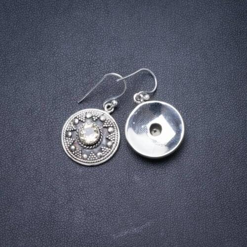 Natural Citrine Handmade Unique 925 Sterling Silver Earrings 1.25" Y3686