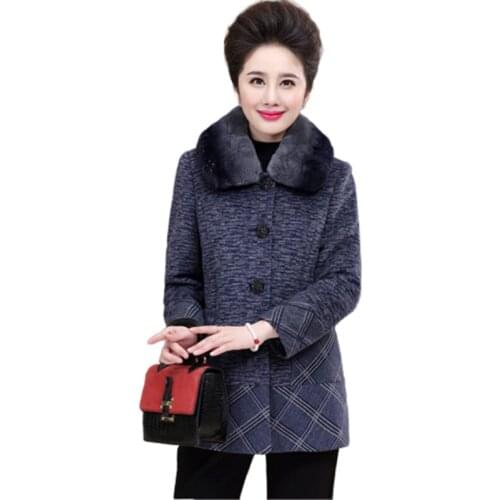 Plus size printing Woolen Coat Jacket New Autumn Winter Women flowers Woolen Jackets Outerwear Overcoat Casaco Feminino 4XL 1122