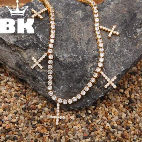 THE BLING KING 5mm CZ Tennis Necklace Iced Out Zircon 1 Row Tennis Necklace Hip hop Jewelry