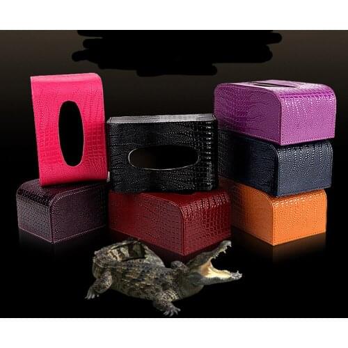 Tissue Box Leather PU Durable Standard Holder for Car Dashboard Home Office
