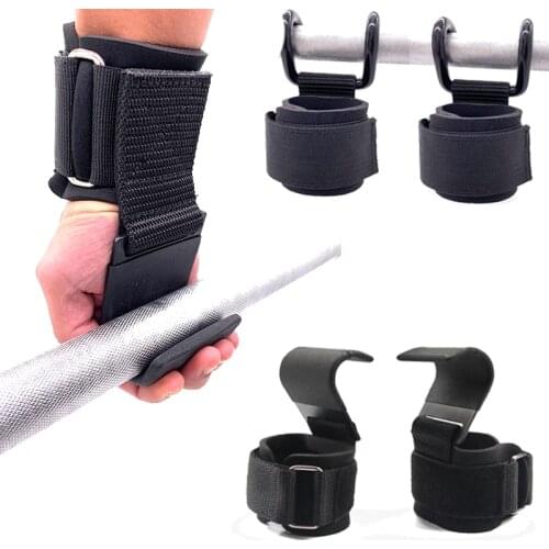 Weight Lifting Grip Hooks Pull-Ups Barbells Dumbbells Weightlifting Deadlifts Tools Fitness Wrist Straps Strength Training