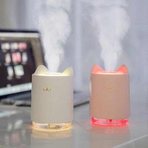 Ultrasonic Mini Air Humidifier 320ML Humidify cup Home Car USB Fogger Mist Maker with LED Night Lamp 2021 New humidifier