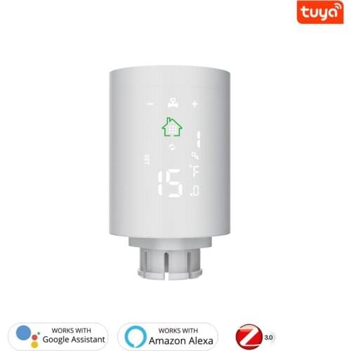 Tuya ZigBee Smart Radiator Actuator Programmable Thermostatic Radiator Valve Temperature Controller Voice With Alexa Smart Life