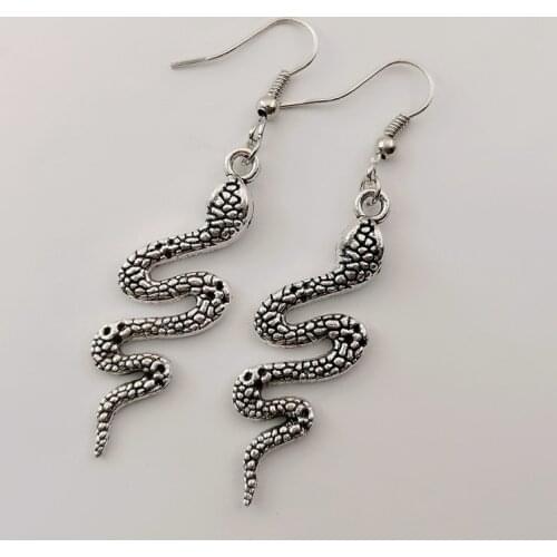 Dreamtop Punk Long Snake Earrings for Women Jewelry Silver Color Earings Handmade Womens Earings Girl Gift