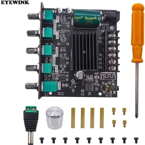 ZK-MT21 Bluetooth 5.0 Subwoofer Amplifier Board 50WX2+100W 2.1 Channel Power Audio Stereo Amplifier Tone Board Bass AMP AUX