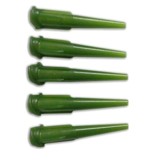 100 Pcs Green Plastic Tapered Pinhead Glue Liquid Dispenser Needles 14G