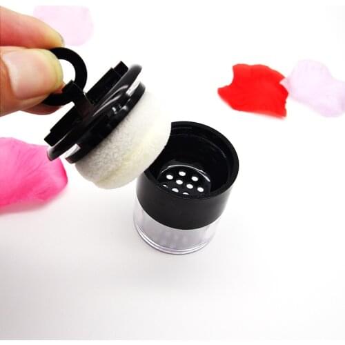 10g Miniature Plastic Empty Face Loose Powder Case Powder Makeup Blusher Jar Container With Sifter Mushroom Puff Mesh
