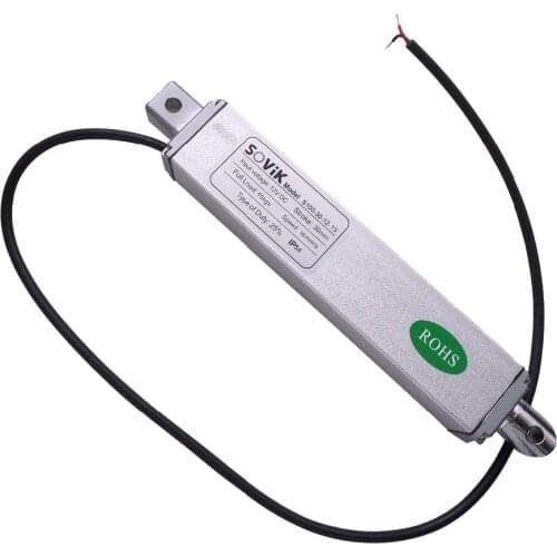 12V 24V Micro Linear Actuator 30mm Stroke Electric DC Motor High Speed 16mm per sec Max 200N Load with Mounting Brackets