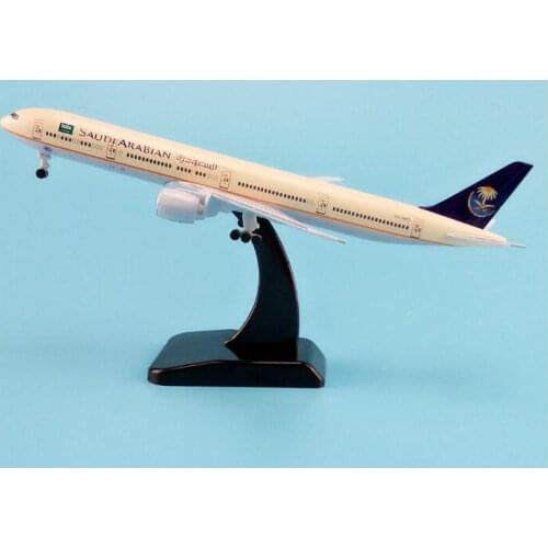 19cm Airplane Model Air SAUDI ARABIAN Airlines B777 300ER Boeing 777 Airways Plane Model W Stand Wheels Landing Gear Aircraft