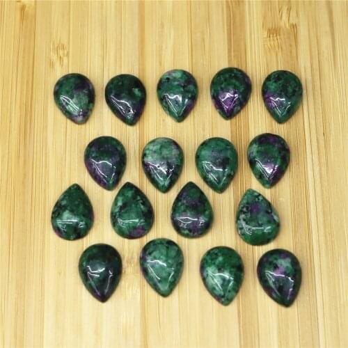 2021 Fashion Natural Red and Green Treasure Water Drop CAB CABOCHON Teardrop Charms Beads 13x18mm Wholesale 50pcs/lot Free