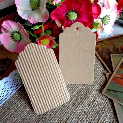 500pcs String Included Paper Tags Gift Tag With Scalloped Edge Wedding Gift Cards Label Party Decor Price Label Garment Tags
