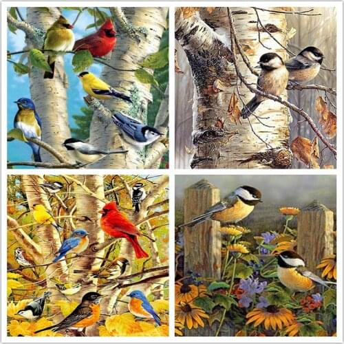 LUOVIZEM DIY 5D Diamond Painting Birdie Tree Mosaic Embroidery Cross Stitch Full Square/Round Drill Animal Home Decor