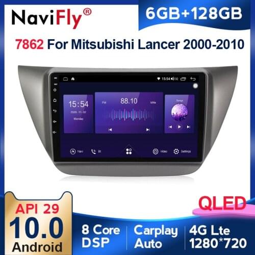 6GB+128GB QLED 1280*720 Car dvd radio player GPS Navigation For Mitsubishi Lancer 9 CS 2000 - 2010 DSP 4GLTE carpaly BT no dvd