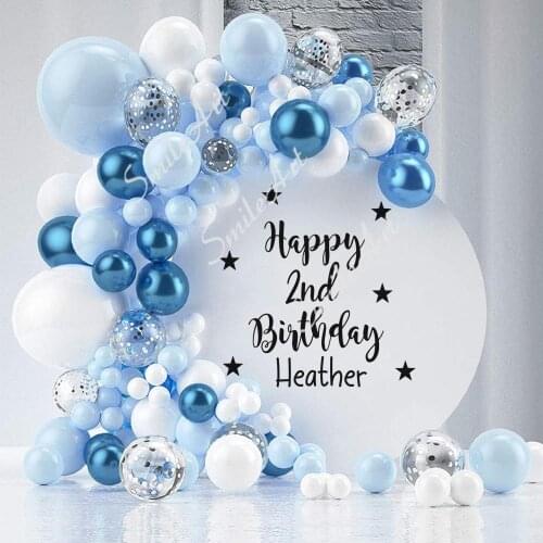 Free shipping Birthday Custom Name Stickers Family Wall Stickers Mural Art Home Decor For Kids Rooms Decoration Waterproof