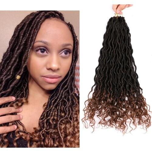 DAIRESS 18" Goddess Locs Crochet Hair With Curly Ends Faux Locs Crochet Hair Dreadlock Synthetic Hair Extensions Crochet Braids