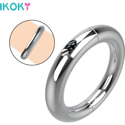 Delay Lasting Penis Ring Ball Stretcher Scrotum Restraint Testicular Sex Toys for Man 5 Size Metal Cock Ring Stainless Steel
