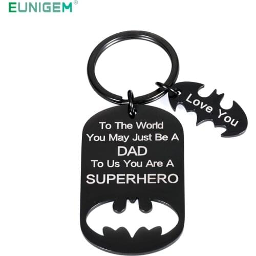 Fathers Day Gifts Dad Birthday Keychain for Daddy Step Dad To Be Husband From Daughter Son Wife Kids I Love You Key Ring Pendant