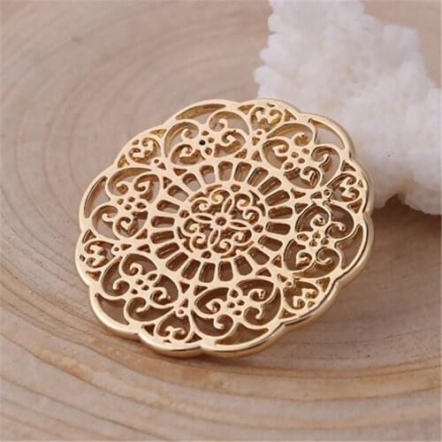 Hot Jewelry DIY Connectors Zinc Based Alloy Flower Gold Plated Filigree Charms For Handmade Necklace Bracelet Components , 2 PCs