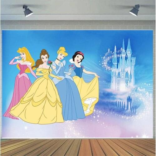 Cartoon Castle Princess Photography Background Backdrop Children Kids Birthday Party Decoration Wallpaper Photo Studio