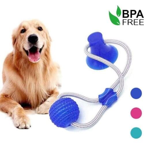 Dog Toys Pet Puppy Interactive Suction Cup Push TPR Ball Toys Molar Bite Toy Elastic Ropes Dog Tooth Cleaning Chewing Supplies