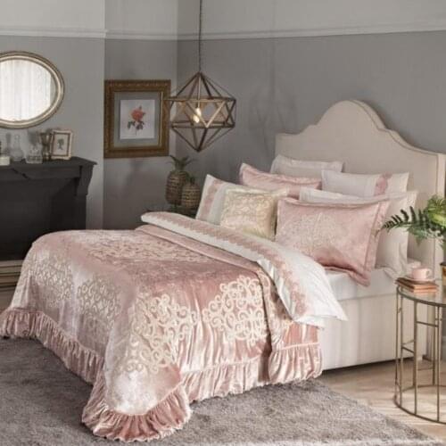 TAC TEXTILE PREMİUM BED COVER AND DUVET COVER SET %100 COTTON SATIN EMBROIDERED DUVET COVER SET 10 PCS DOWRY SET MARRIAGE SET