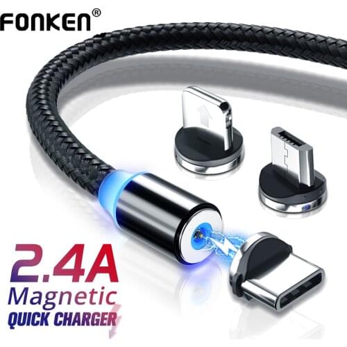 FONKEN Magnetic Microusb Cable Fast Charging Magnet Charger Cable USB Type C Cable For iPhone Samsung Umidigi F2 Charge Kable