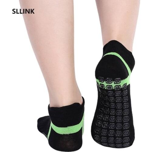 2pairs Adult Breathable Non-Slip Yoga Socks Dispensing Lady Room Socks Sports Leisure Adult Trampoline Socks