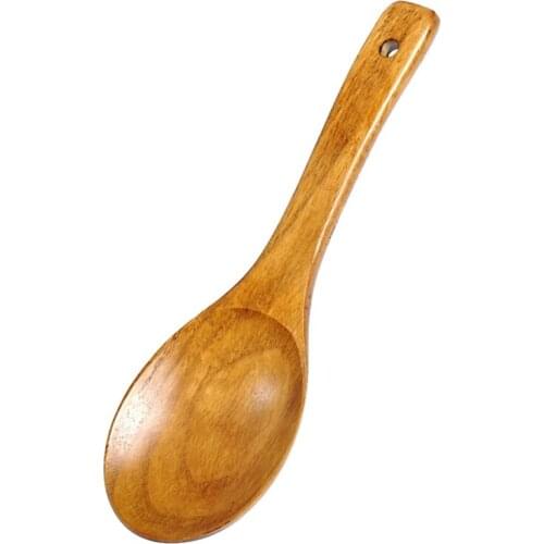 New Wooden Rice Spoon Rice Paddle, Versatile Cooking Spoon, Durable, Healthy, Ergonomic Handle for Non Stick Cookware