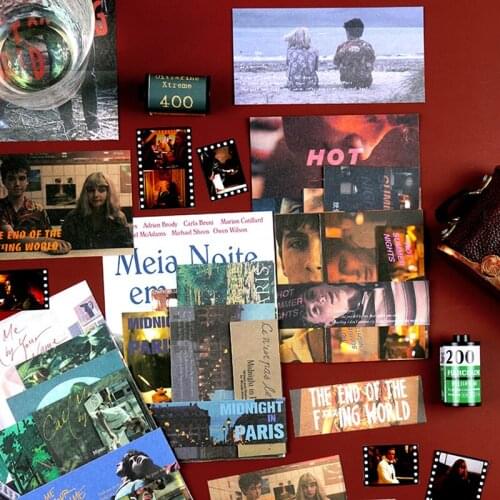 New 15Sheets of 8styles Literary Theater Series Classic Film Television Footage Jounal Decoration Movie Scrapbook Stickers